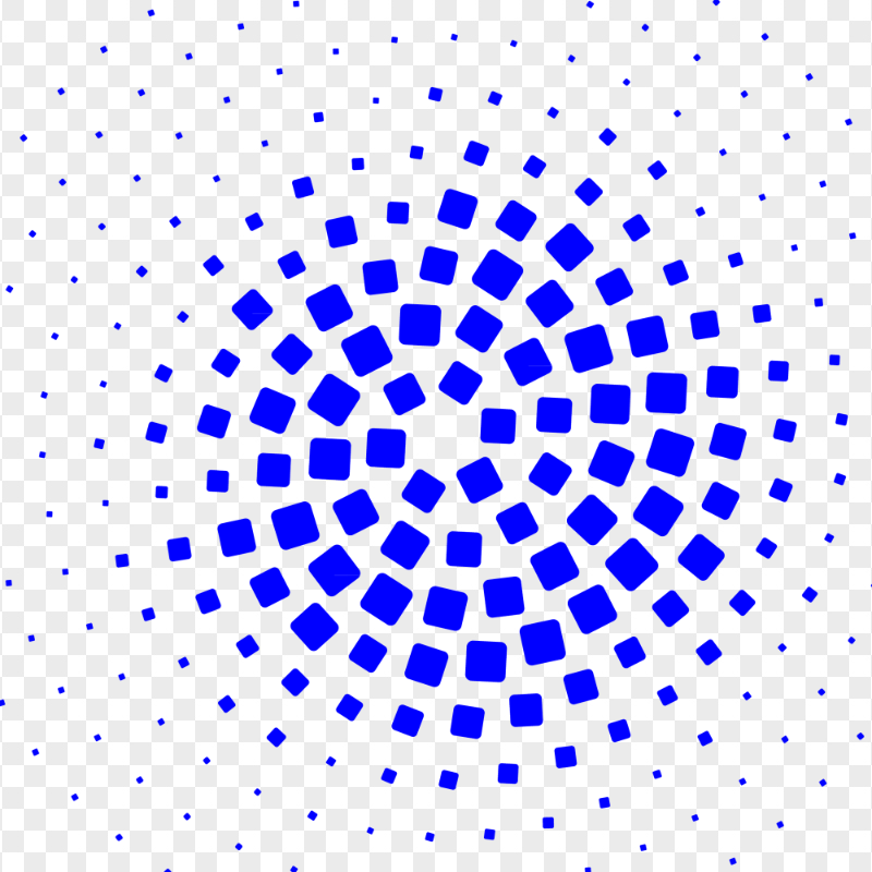 HD Dark Blue Circular Halftone Square Pattern PNG