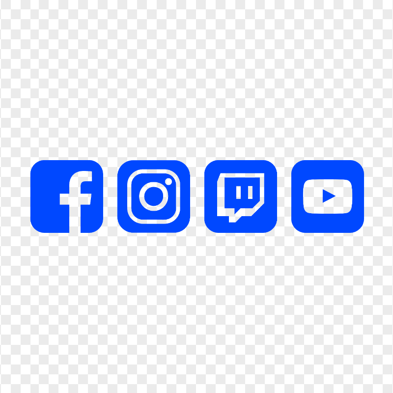 HD Dark Blue Facebook Instagram Twitch Youtube Square Icons PNG