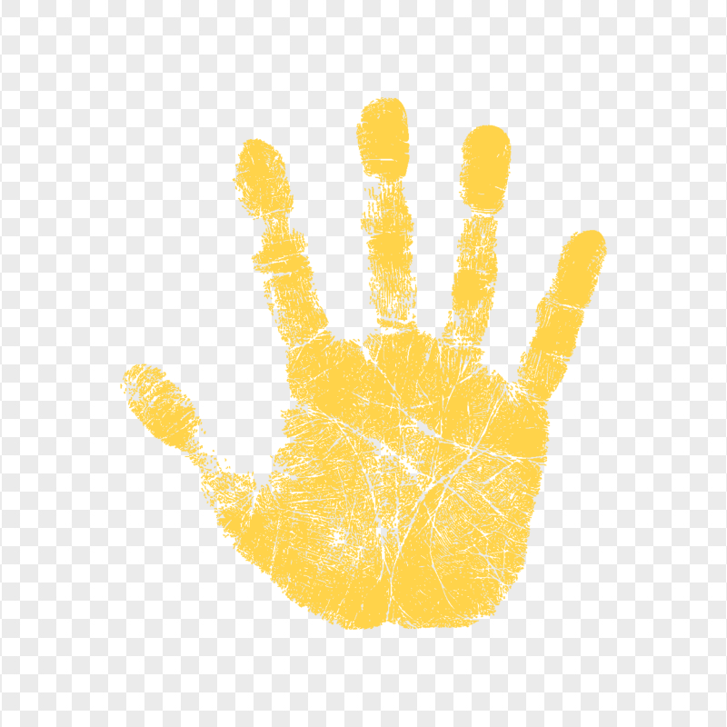 HD Yellow Hand Print Silhouette Clipart PNG | Citypng
