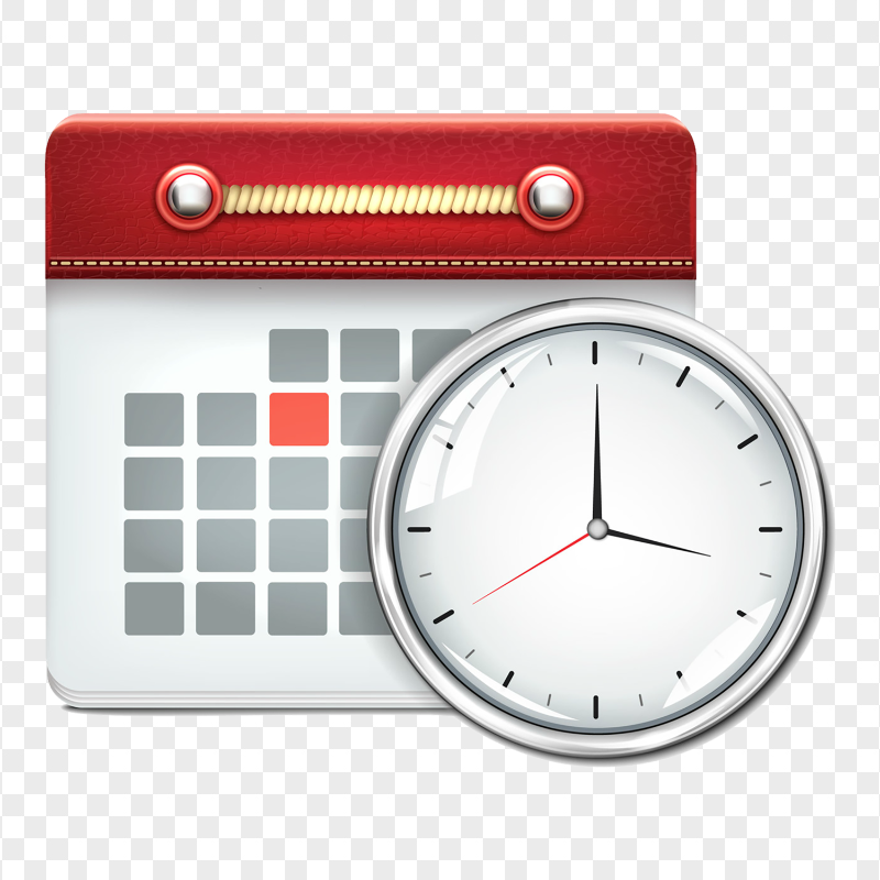 HD Date & Time Calendar Illustration Icon PNG