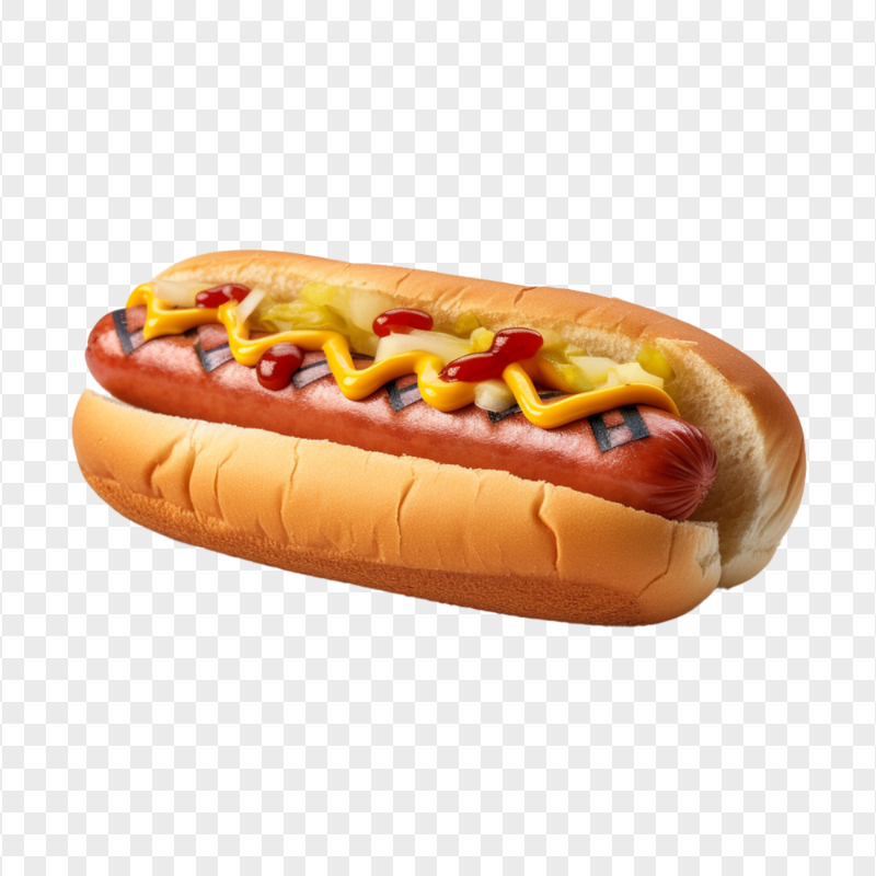 HD Delicious Grilled Sausage with Mustard Sauce PNG