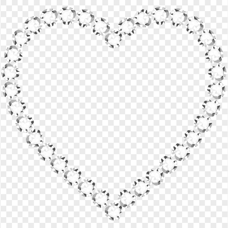 HD Diamond Outline Heart Love Girly Jewelry PNG