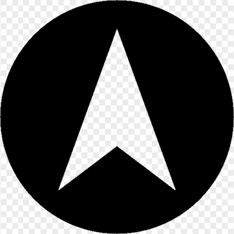 HD Direction North Round Black Icon Transparent Background