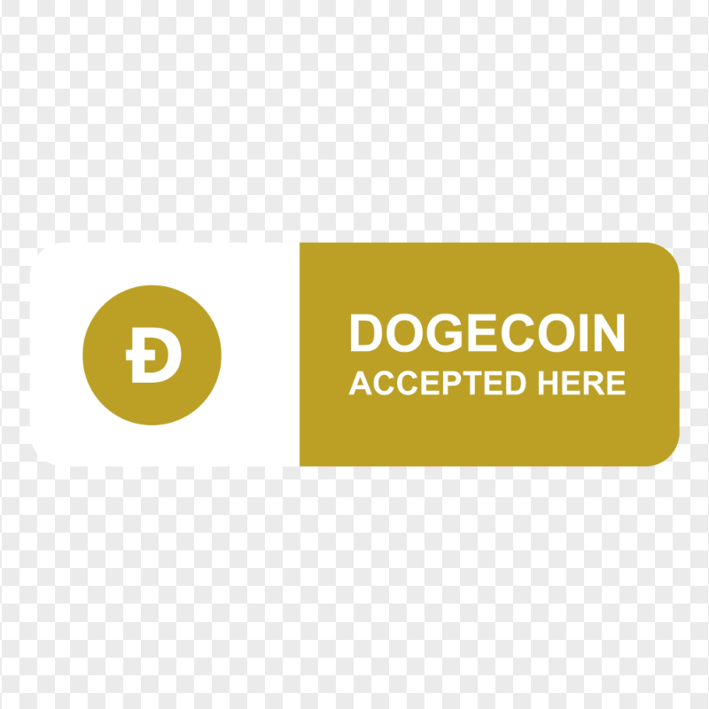 HD Dogecoin Accepted Here Button PNG