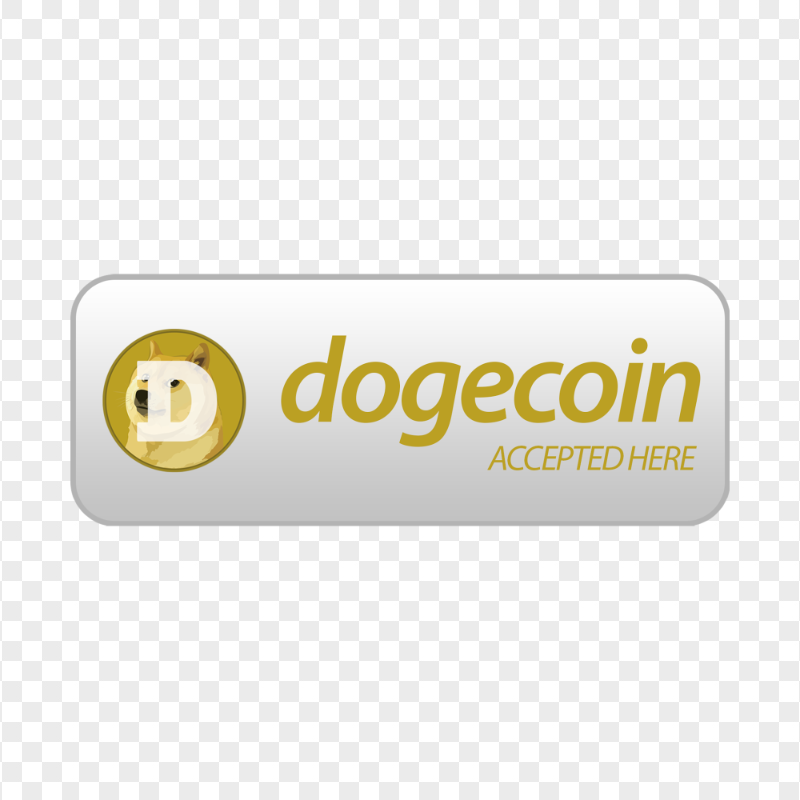 HD Dogecoin Payment Accepted Here Button PNG