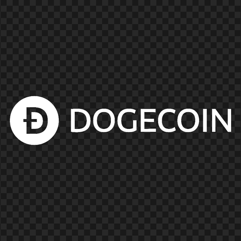 HD Dogecoin White Text Logo PNG