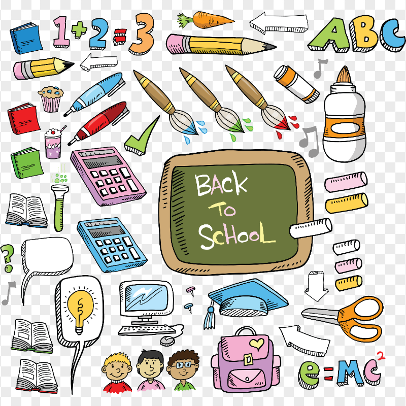 HD Doodle Drawing Back To School Pattern PNG