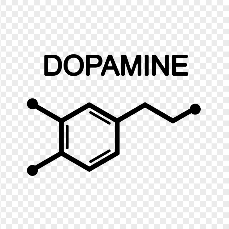 HD Dopamine Molecule Black Icon Sign Symbol PNG