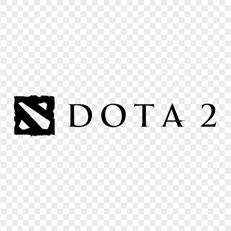 HD Dota 2 Logo Black Text With Symbol PNG