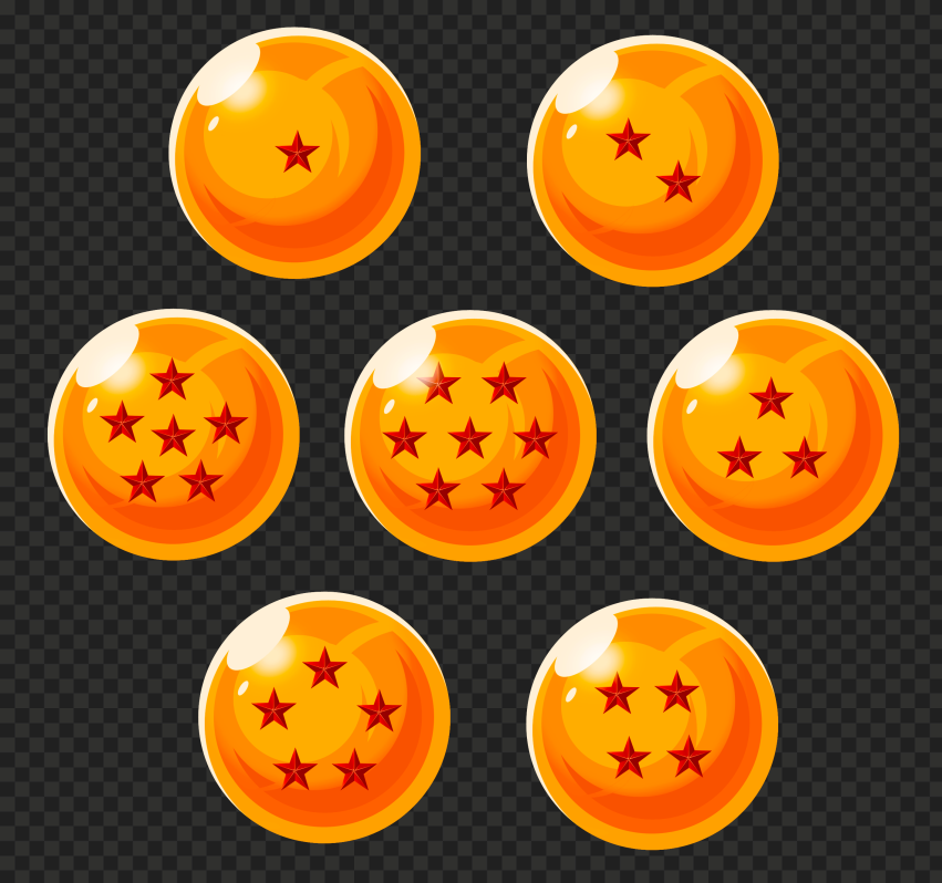 HD Dragon Ball Z DBZ Seven Crystal Balls PNG
