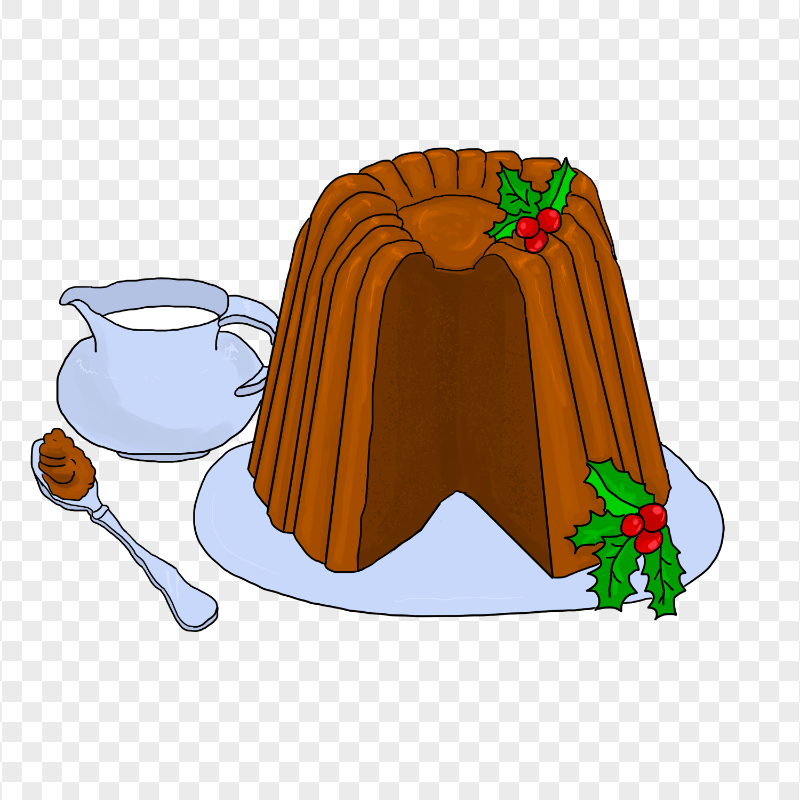 HD Drawing Christmas Pudding Cake Transparent PNG