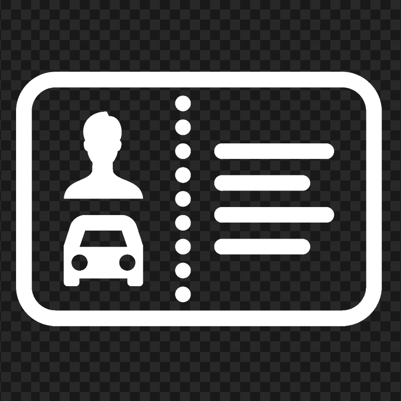 HD Driver's License White Icon PNG