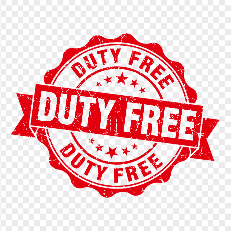 HD Duty Free Red Stamp PNG