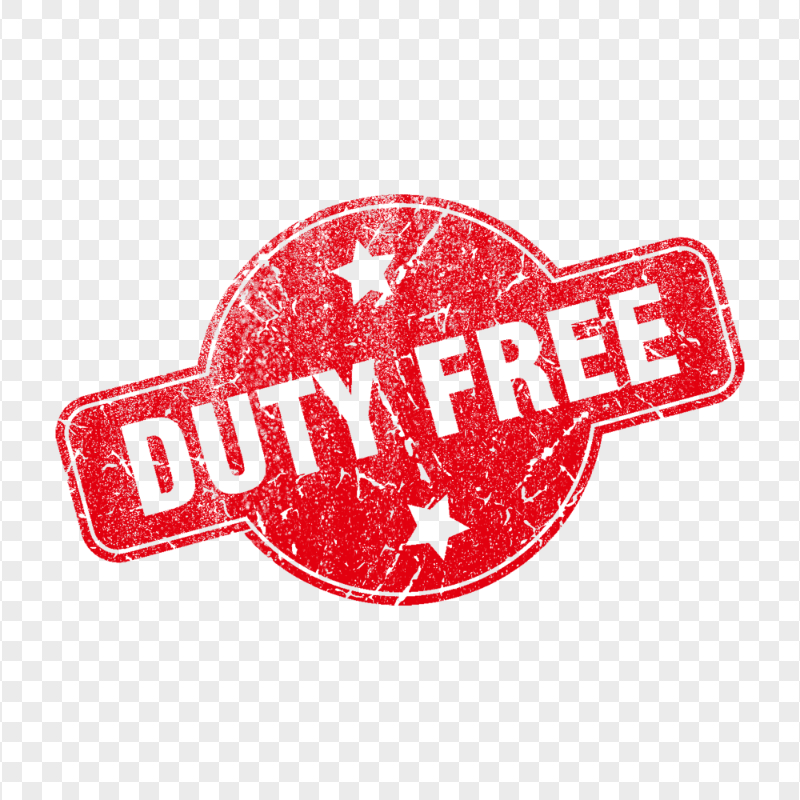 HD Duty Free Red Stamp Transparent PNG