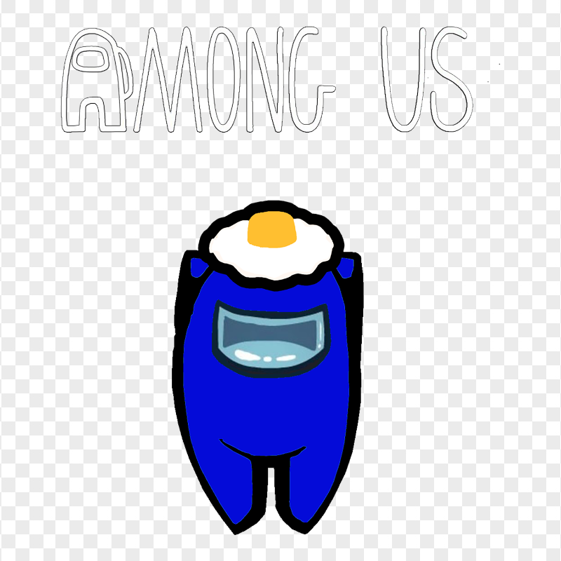 HD Egg Dark Blue Among Us Character With Logo PNG