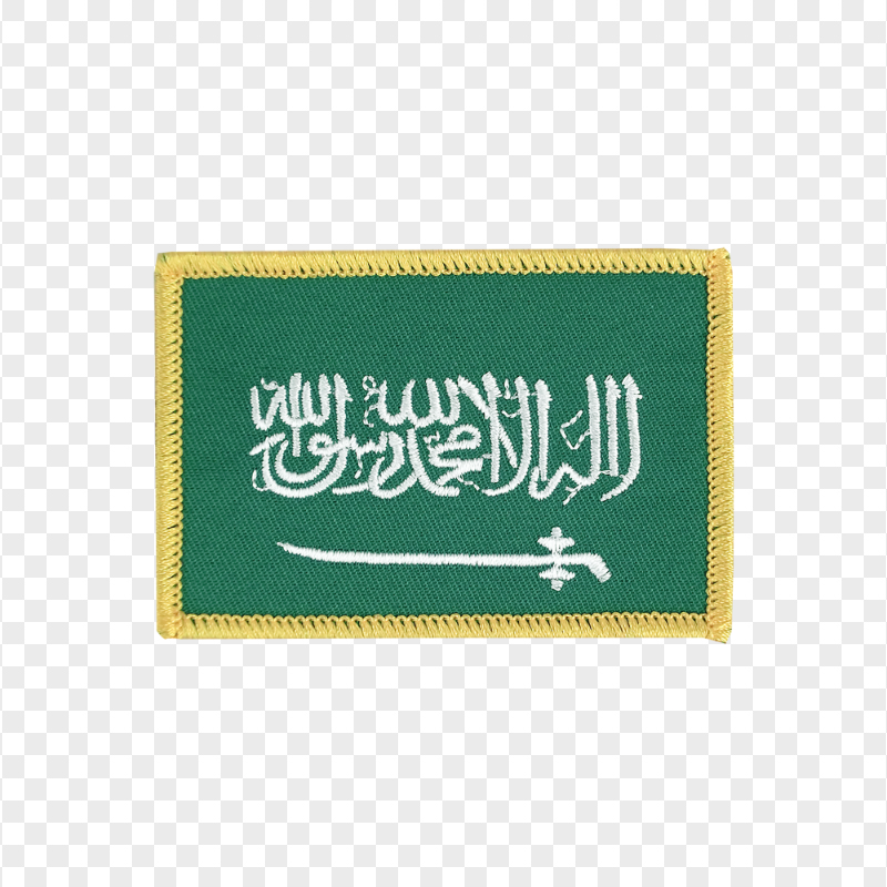HD Embroidered Saudi Arabia Flag Patch PNG