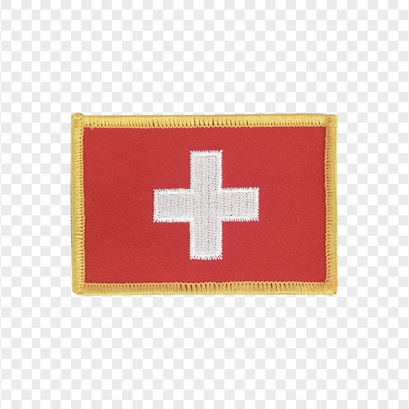 HD Embroidered Switzerland Swiss Flag Patch PNG