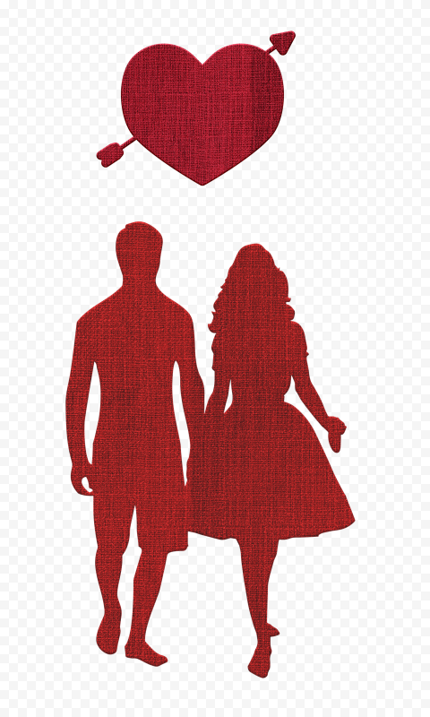 HD Embroidery Couple In Love Silhouette PNG