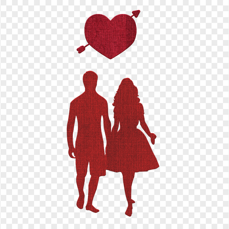 HD Embroidery Couple In Love Silhouette PNG