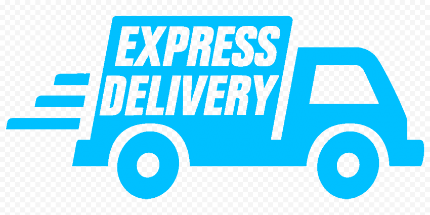 HD Express Delivery Blue Truck Icon PNG