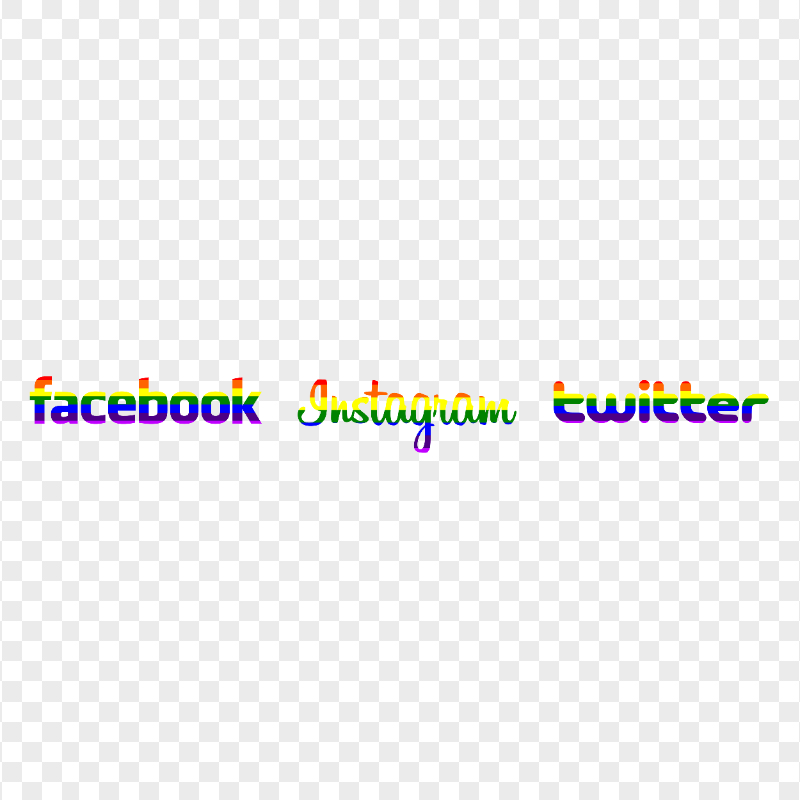 HD Facebook Instagram Twitter Rainbow Logos Signature PNG