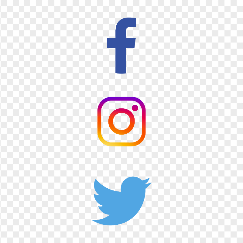 HD Facebook Instagram Twitter Vertical Logos Icons PNG