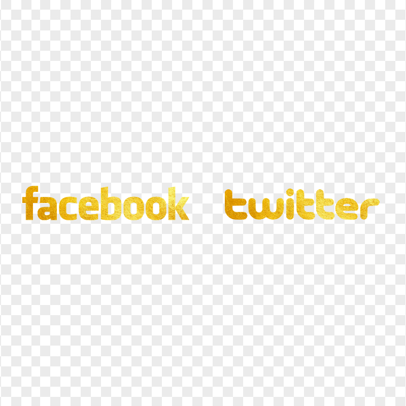 HD Facebook & Twitter Gold Logos Signature PNG