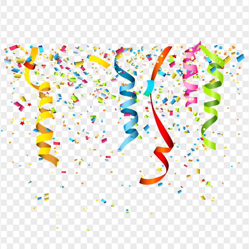 HD Falling Confetti Party Paper Ribbon PNG