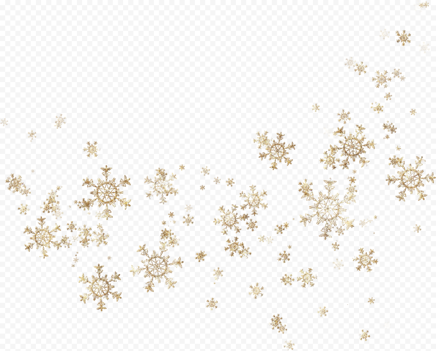 HD Falling Gold Snowflakes Transparent Background