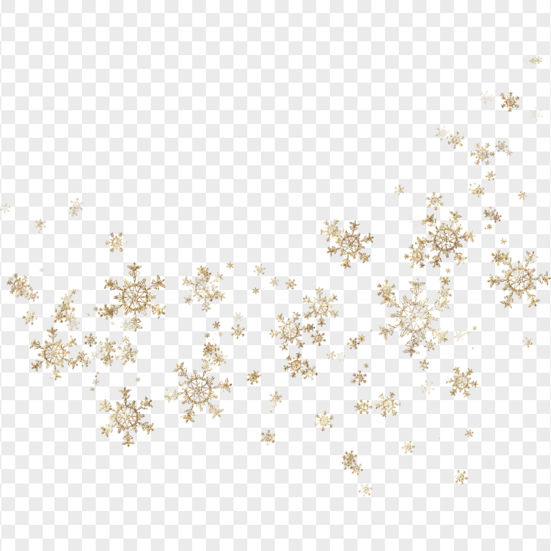HD Falling Gold Snowflakes Transparent Background