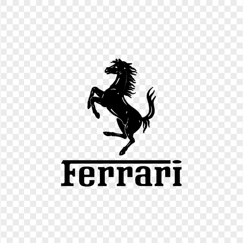 HD Ferrari Black Logo Transparent PNG
