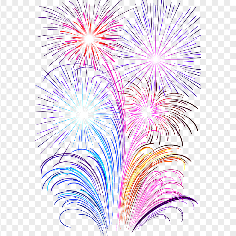 HD Festive Fireworks Transparent Background