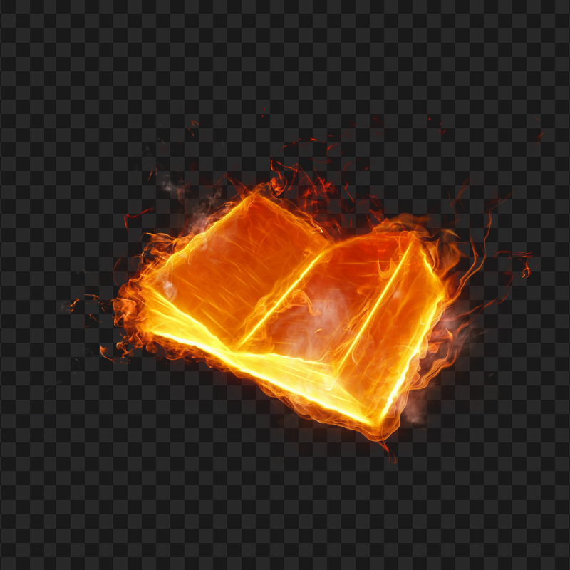 HD Fire Burning Book Effect PNG