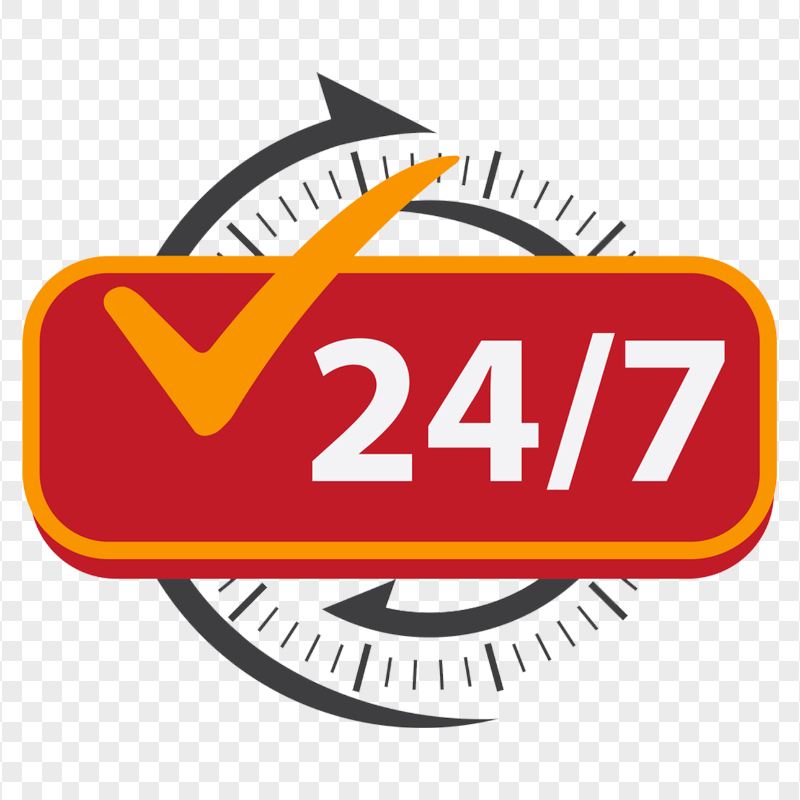 HD Fire Department Emergency Service 24/7 Sign PNG