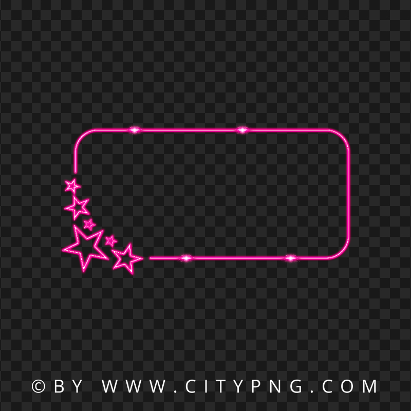 HD Flare Stars Pink Neon Frame PNG