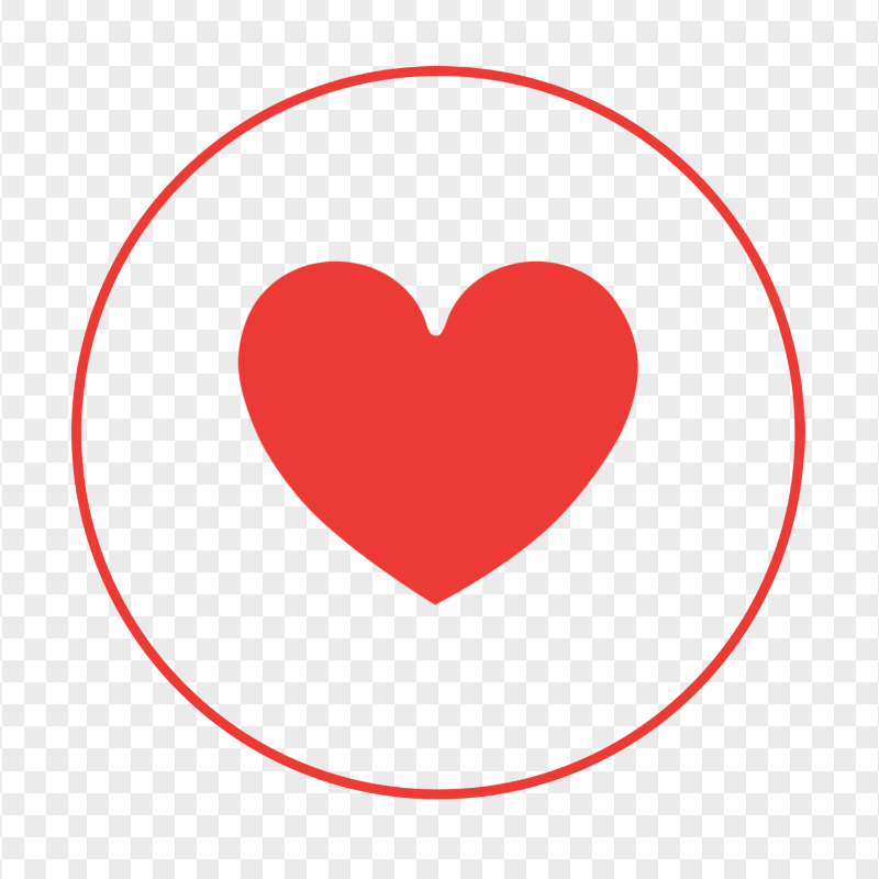 HD Flat Red Heart Icon Circle Line PNG
