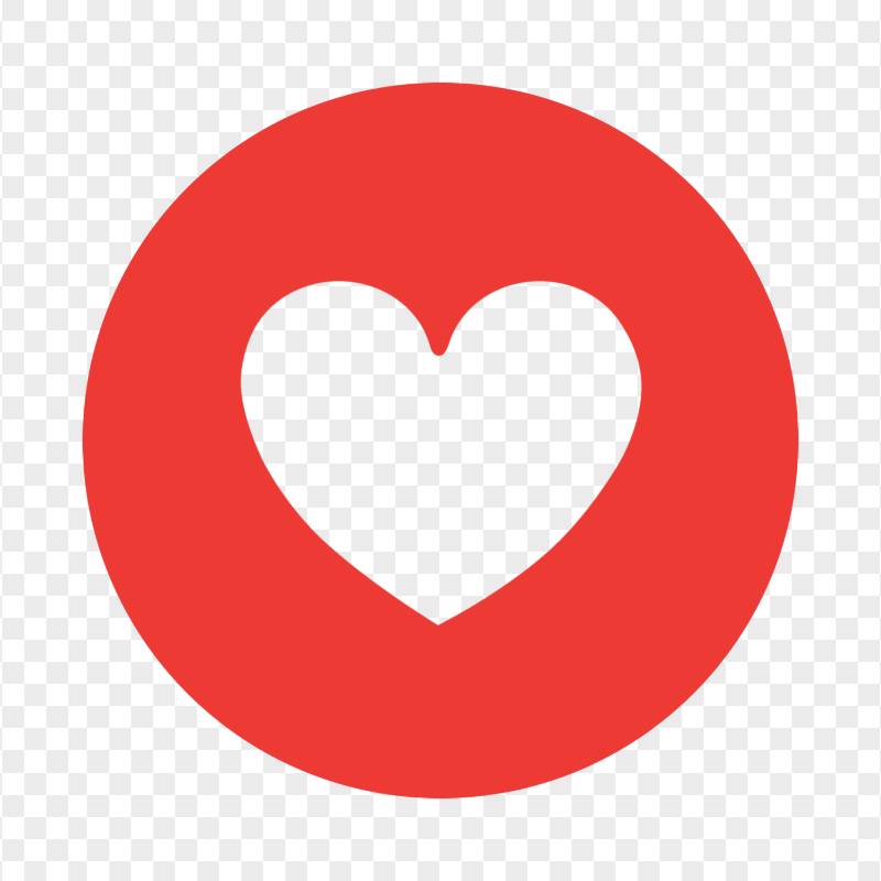 HD Flat Red Round Circle Outline Heart Icon PNG