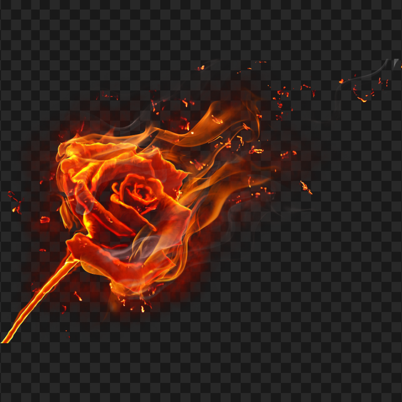 HD Flower Fire Flame With Smoke PNG