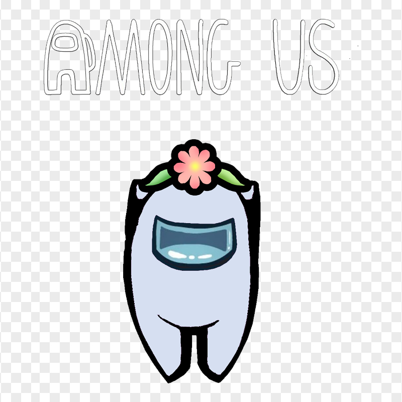 HD Flower Hat White Among Us Character With Logo PNG