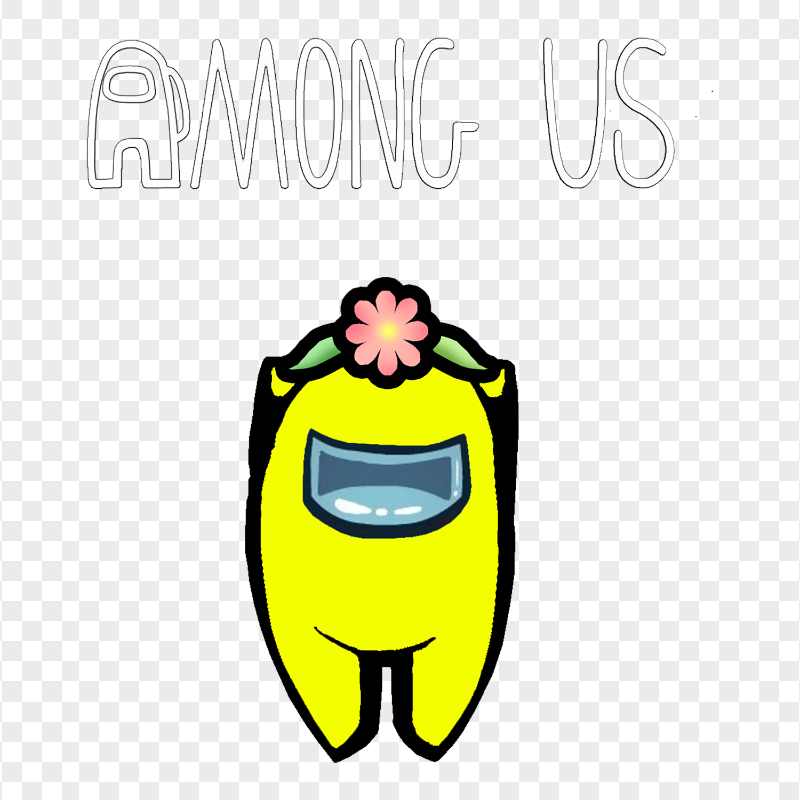 HD Flower Hat Yellow Among Us Character With Logo PNG