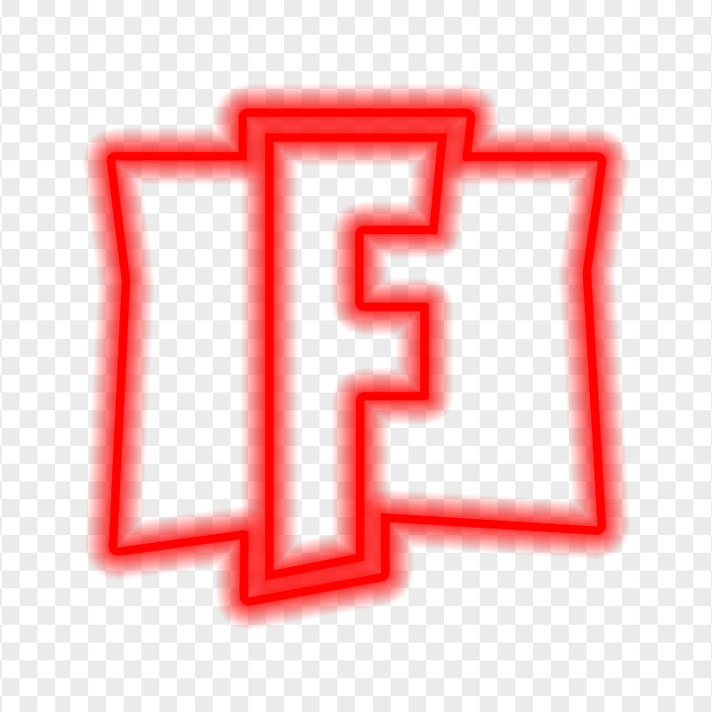 HD Fortnite Red Neon F Logo Letter PNG