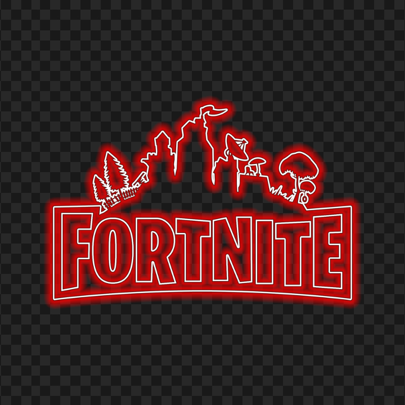 HD Fortnite Red Neon Logo PNG