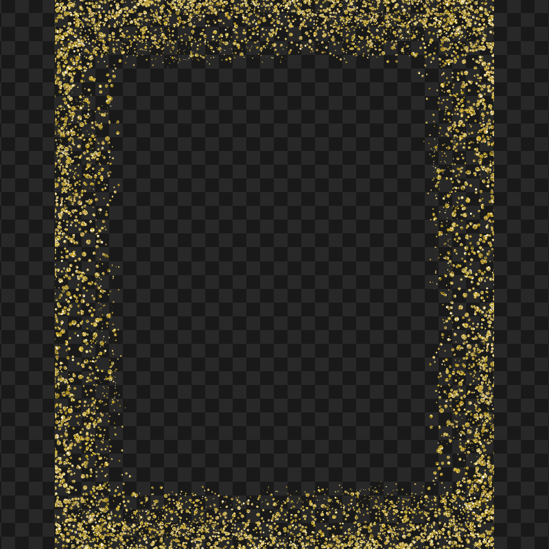 HD Frame Of Gold Glitter Transparent Background