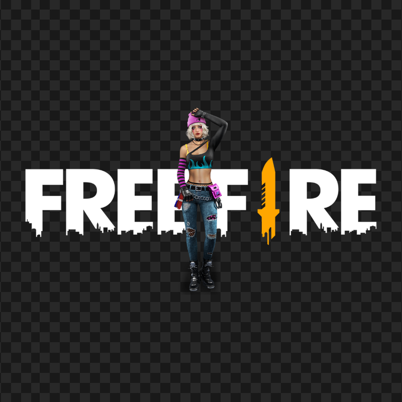 HD Free Fire FF Dasha Character With Logo PNG
