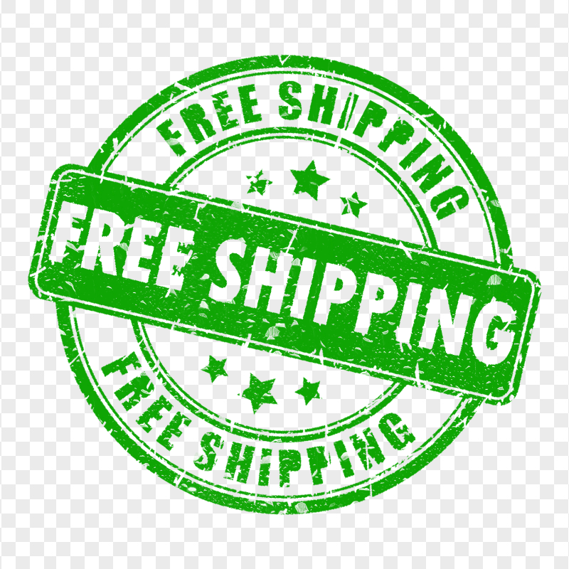 HD Free Shipping Round Green Stamp PNG