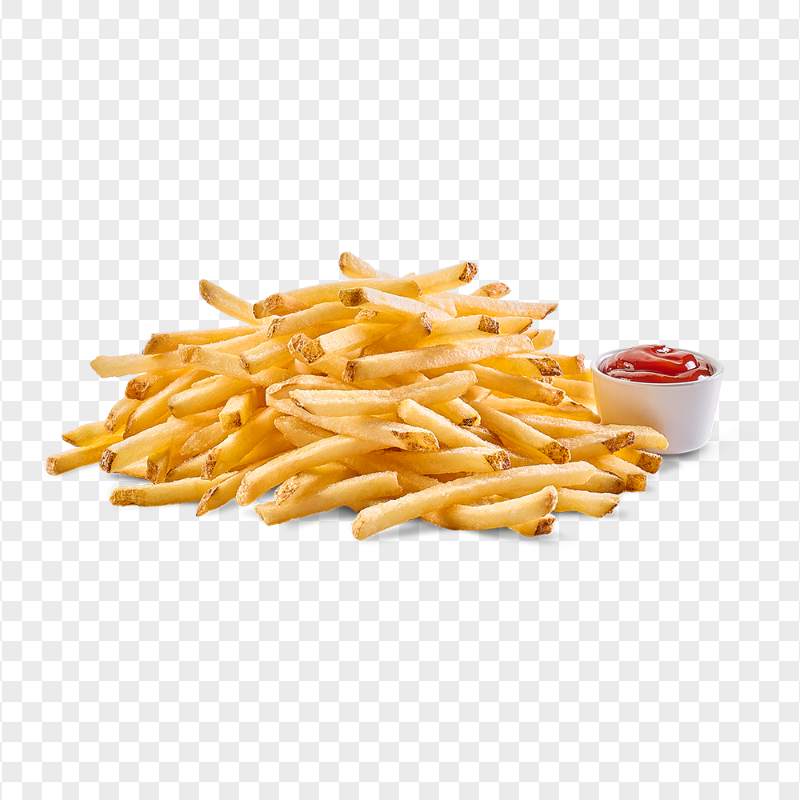 HD French Fries With Ketchup Sauce PNG