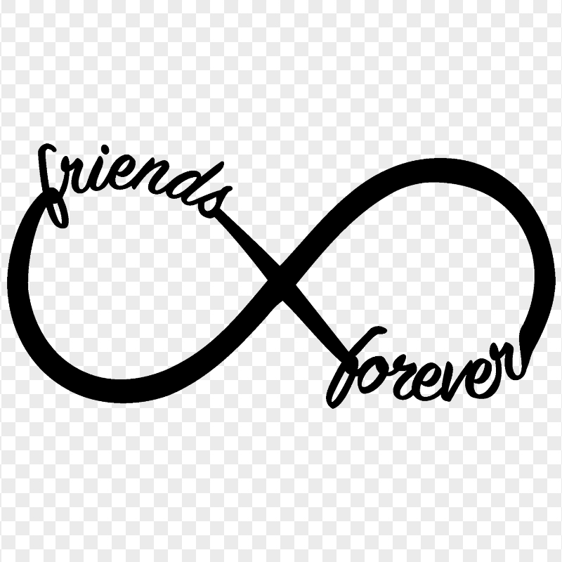 HD Friends Forever Black Infinity Sign Symbol Transparent Background