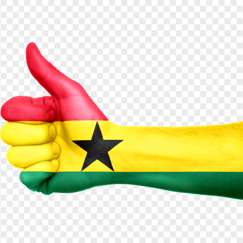 HD Ghana Flag Thumbs Up Transparent PNG