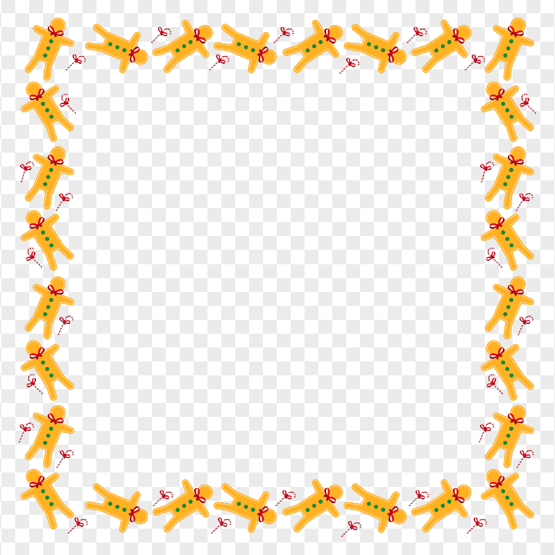 HD Gingerbread Man Square Frame PNG