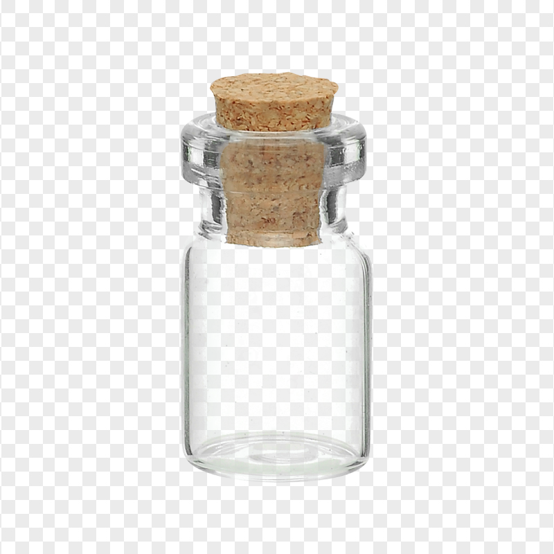 HD Glass Bottle Jar With Cork Lid PNG